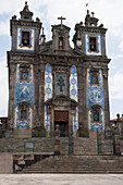 'Santo Ildenfonso Church With Tile Panels Covering It's Facade; Porto, Portugal'