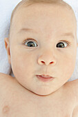 'A Baby With A Surprised Look; Malaga, Andalusia, Spain'