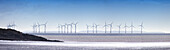'Wind Turbines Along The Coast; Solway Firth Dumfries Scotland'