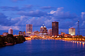 Genesee River And Rochester Skyline, New York State, Usa