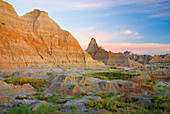 'Red Sunrise On The Hills Of Badlands National Park; South Dakota, United States of America'