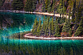 'Glassy turquoise emerald lake;Carcross yukon canada'