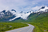 The Richardson Highway And Worthington Glacier, Summer, Chugach National Forest, Southcentral Alaska