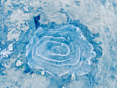 Abstract Patterns In The Ice During Winter Along The Tony Knowles Coastal Trail, Anchorage, Southcentral Alaska