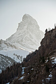 'Tall snow covered peak of the matterhorn;Zermatt valais switzerland'