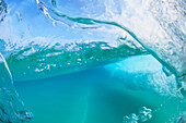 'Fisheye view of wave breaks at kua beach north of kona;Big island hawaii united states of america'