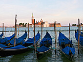 'Gondolas on the grand canal by st mark's square (piazza san marco), looking across to isola di san giorgio maggiore;Venice, italy'