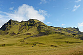 'A Mountain Overlooking The Village Of Vik; Vik, Vestur-Skaftafellssysla, Iceland'