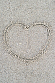 'Heart drawn in the sand; Koh Samet Island, Thailand'