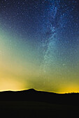 'Milky way visible in the sky over Mount Pinnacle; Frelighsburg, Eastern Townships, Quebec, Canada'