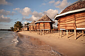 Fale, typical Samoan house as tourist accomodation on beach of Savai'i, Western Samoa, Southern Pacific Islands