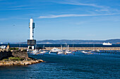 Lotsenturm an Mole am Hafen, LA Coruna, Galicien, Spanien, Europa