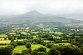 County Tipperary  South across lush green field farmland of the Glen of Aherlow to the Galtee Mountains  Ireland