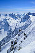 Blick vom Hinteren Seelenkogel auf Texelgruppe mit Hohe Weiße und Hohe Wilde, Obergurgl, Ötztaler Alpen, Tirol, Österreich