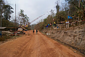 Einsamer Grenzübergang zwischen Burma und Thailand von Dawei, Tavoy nach Kanchanaburi in der Taninthari Tenasserim Division, Myanmar, Burma, Asien