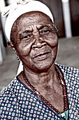 Portrait of a senior woman, Praia, Santiago, Cape Verde