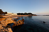 Hostal Spa Empuries in early morning light, Platja del Portitxol, Girona, Costa Brava, Spain