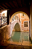 Bridge across canal, Venice, Veneto, Italy, Europe