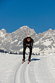 Cross-country skier, Ramsau am Dachstein, Styria, Austria