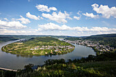 Blick vom Gedeonseck auf Rheinschleife, Boppard, Rheinland-Pfalz, Deutschland