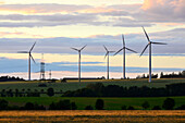 Windräder bei Eisenach, Thüringen, Deutschland