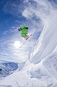 Reggie Crist skiing at Snowbasin, Utah.