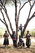 SAMI VILLAGE, OMO VALLEY, ETHIOPIA. A portrait of five people from the Sami people in southern Ethiopia.