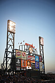 Scoreboard and stadium at the AT&T Baseball Park in San Francisco, California.