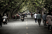 Morning commute in Yangzhou, China, a suburb city of Shanghai and major producer of photovoltaic cells for solar power.