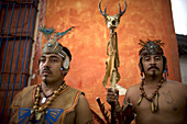 Mayan ball players pose for their portrait in Chapab village in Yucatan state in Mexico's Yucatan peninsula, Mexico, June 13, 2009.