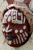 Kikuyu Tribesman with painted face--Thompson Falls