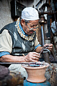 Metal Worker in the Market of the Old Medina in Fez, Morocco