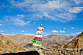 India, Jammu and Kashmir, Ladakh. Standing atop Hemis Monastery, looking down the valley toward The Leh-Manali Highway. The Hemis Buddhist Monastary is located 45 kilometers from Leh in Ladakh, Northern India.