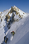 Chuck Loeffler skiing at Las Lenas, Argentina.