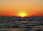 Sunrise during a yacht race in New South Wales, Australia.