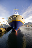 Bow of a cruise ship docked in the harbor in Cape Town, South Africa. Photo by Jonathan Kingston/Aurora