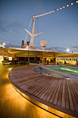 The swimming pool on board a cruise ship docked in Cape Town, South Africa. Photo by Jonathan Kingston/Aurora