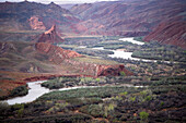 The San Juan river winds its way through the Comb ridge area in Utah.