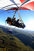 Harrison Shull and Gary Hartley fly in an Airborne Edge-X weight-shift Light Sport Aircraft LSA, aka Trike, in the skies over the New River Gorge near Fayetteville, WV