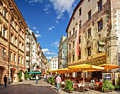 Pedestrian area with pavement cafes, Innsbruck, Tyrol, Austria