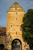 City gate tower, Frickenhausen, near Ochsenfurt, Franconia, Bavaria, Germany