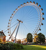The London Eye on a bright sunny day, London, England, United Kingdom, Europe