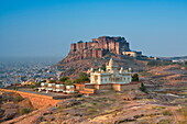 Jaswant Thada and Meherangarh Fort, Jodhpur (The Blue City), Rajasthan, India, Asia