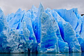 Blue ice, Grey Glacier, Torres del Paine National Park, Patagonia, Chile, South America