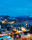 Lucerne on Lake Lucerne, Lucerne, Switzerland, Europe