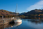 Autumn, head of Lake Ullswater, by the Lake Steamer Dock, Lake District National Park, Cumbria, England, United Kingdom, Europe
