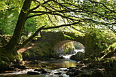 Picturesque Robber's Bridge near Oare, Exmoor, Somerset, England, United Kingdom, Europe