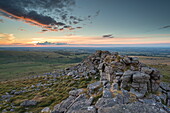 Summer sunset over Dartmoor National Park, Devon, England, United Kingdom, Europe