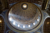 Interior view of the dome of St. Peter's Basilica, Vatican, Rome, Lazio, Italy, Europe