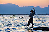 Fisherman on Inle Lake, Shan State, Myanmar (Burma), Asia